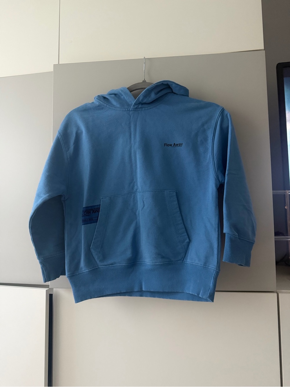 Zara Light Blue 'Flow Away' Kids Hoodie